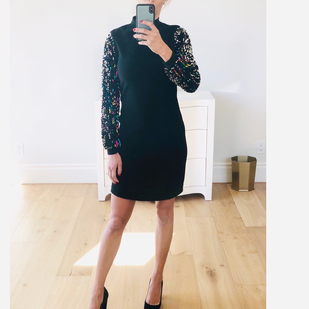 PHILADELPHIA Holiday Dress Long Sequin Sleeves - Picture 8 of 11